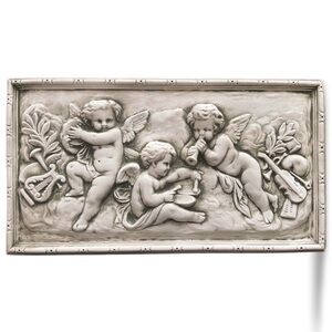 🇨🇦 Vintage Neoclassical Cherub Wall Plaque – Made in Toronto  – 17 x 9.5 in